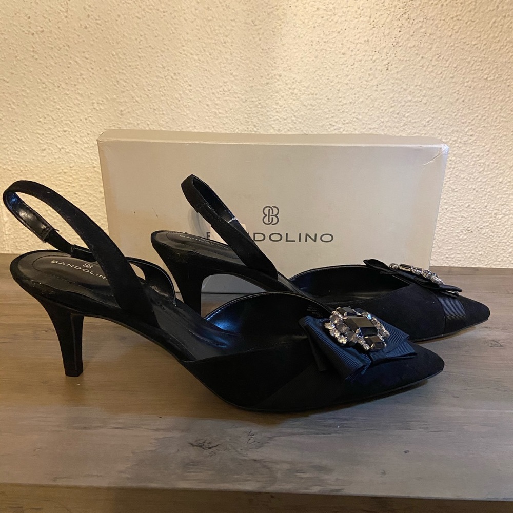 Bandolino black rhinestone slings size 10.5 NWT